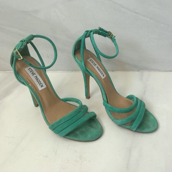 Steve Madden Turquoise Suede Heels - 6.5 - Picture 1 of 8